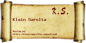 Klain Sarolta névjegykártya